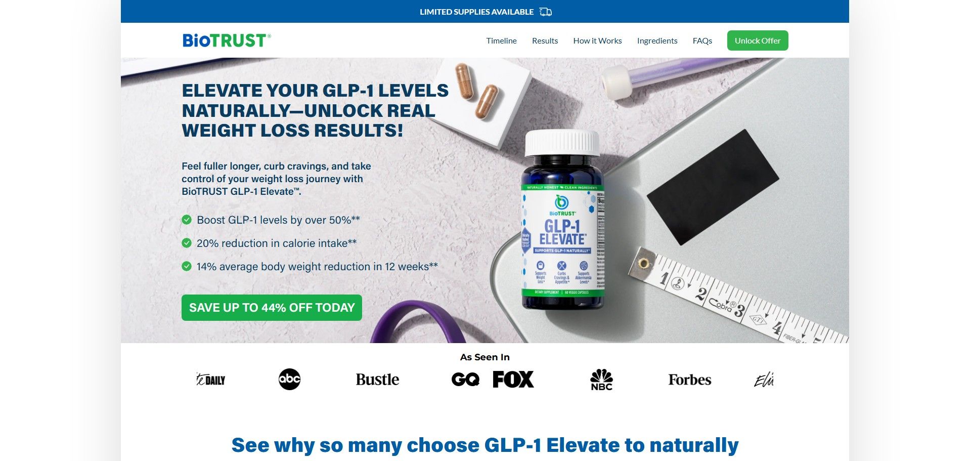 BioTrust GLP-1 Elevate Product
