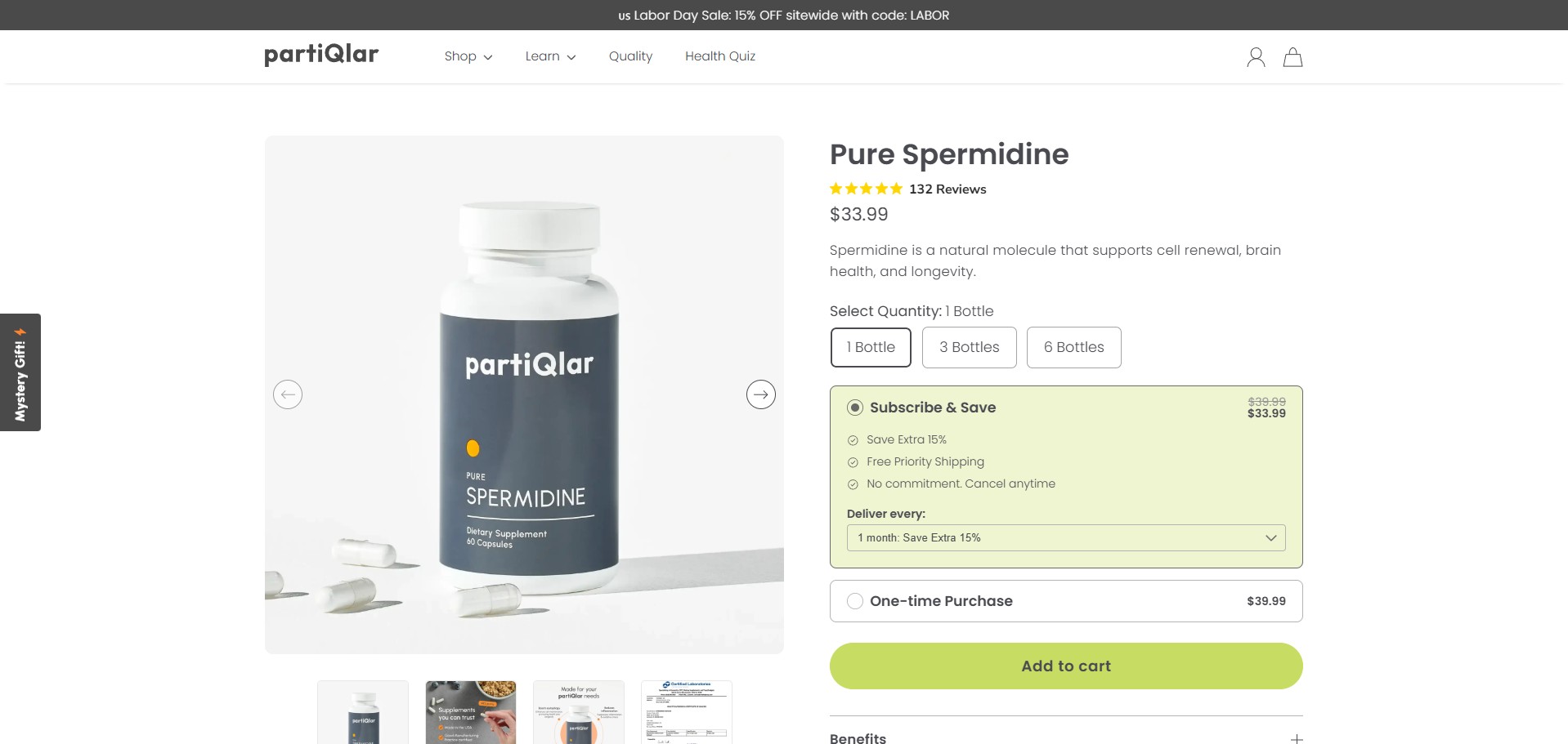 PartiQlar Pure Spermidine Product