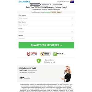 StaminUP Testosterone Capsules Product